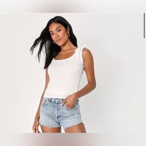 NWT Lulus tie strap tank - L, white